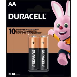 Pilhas Alcalinas Duracell AA Pequena 2 unidades