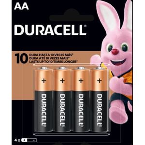 Pilhas Alcalinas Duracell AA Pequena 4 unidades