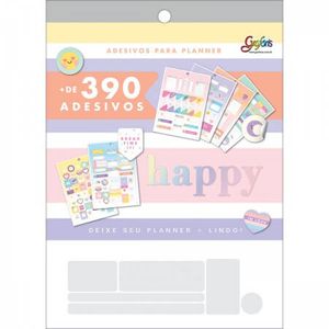 Bloco De Adesivos Decorados Para Planners 12F Happy Tilibra