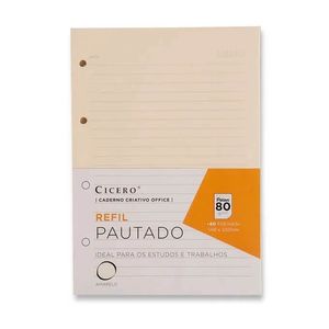 Refil Pautado Caderno Criativo Office A5 40F 80g Cicero