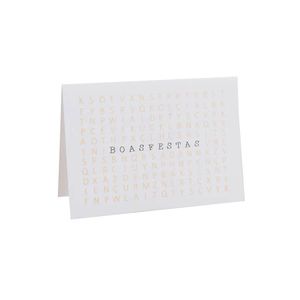 Cartão Caça Palavras Boas Festas Creme 12x17cm Teca