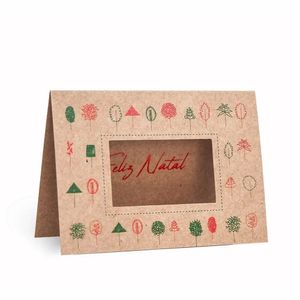 Cartão Mini Fabriano Natal Kraft 12x8,5cm Teca