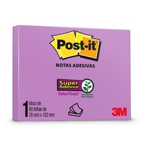 Bloco Adesivo Post-It 657 76x102mm 90F Roxo 3M