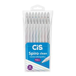 Caneta Esferográfica Spiro Clean 0.7mm C/ 8 Un Cis
