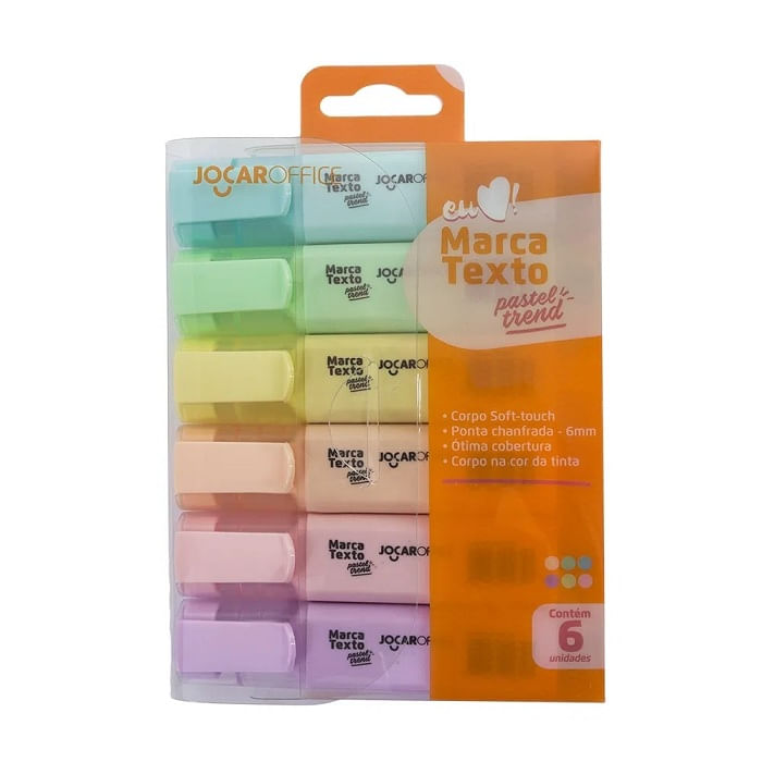 marca-texto-pastel-trend-6-cores-jocar-office