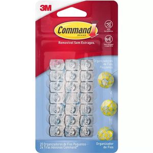 Mini Suporte Adesivo Para Fios Até 225G Transparente Command 3M