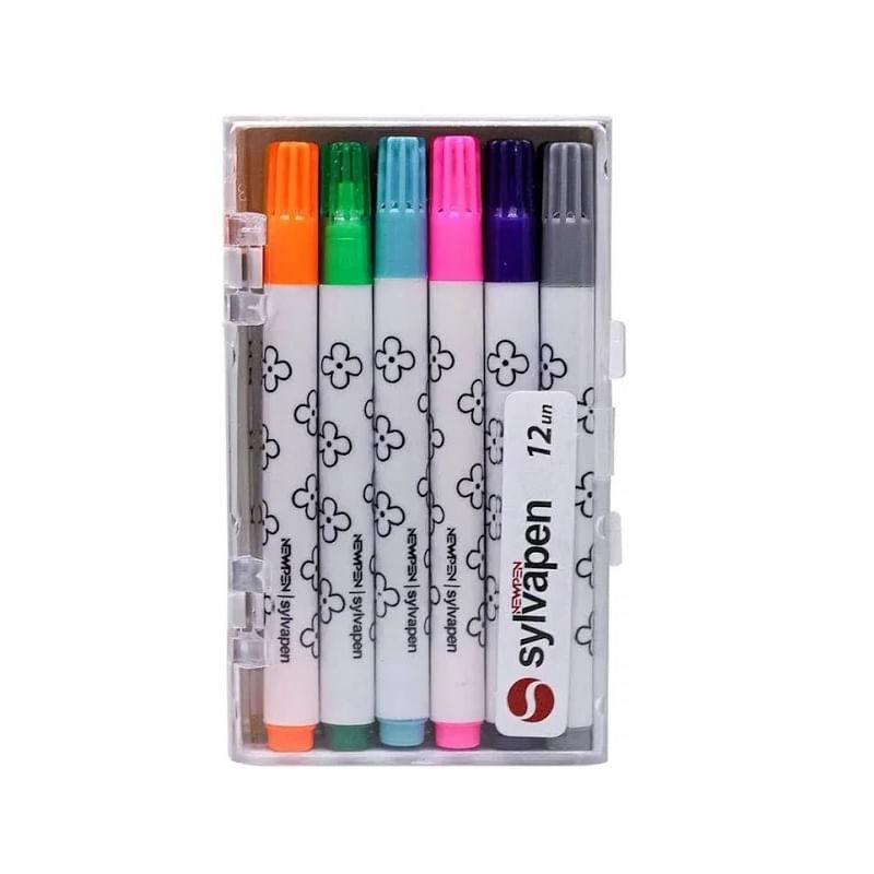 caneta-hidrocor-sylvapen-1.0mm-12-cores-newpen-