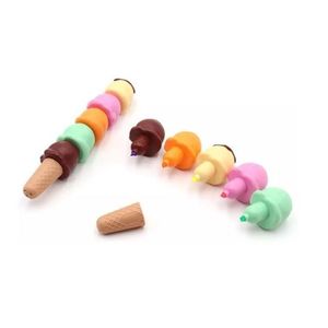 Mini Marca Texto Fofa Sorvete Casquinha 5 Cores MD-069