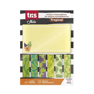 Bloco De Notas + Marcador De Página Autoadesivos 20F Holic Tropical Tris