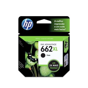 Cartucho HP 662XL Preto Original (CZ105AB) Para HP DeskJet 2516, 3516, 3546, 2546, 1516, 4646, 2646