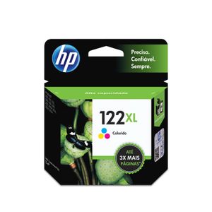 Cartucho HP 122XL Colorido Original (CH564HB) Para HP DeskJet 1000, 2050, 3050, 2000