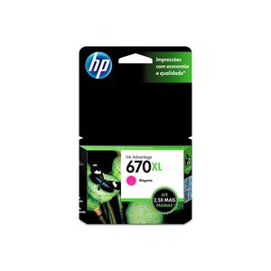 Cartucho HP 670XL Magenta Original (CZ119AB) Para HP Deskjet 4615, 4625,  5525