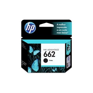 Cartucho HP 662 Preto Original (CZ103AB) Para HP DeskJet 2516, 3516, 3546, 2546, 1516, 4646, 2646