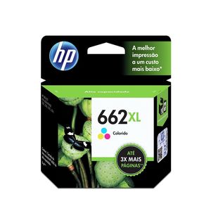 Cartucho HP 662XL Colorido Original (CZ106AB) Para HP DeskJet 2516, 3516, 3546, 2546, 1516, 4646, 2646
