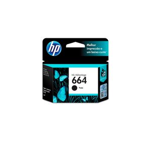 Cartucho HP 664 Preto Original (F6V29AB) Para HP Deskjet 2136, 2676, 3776, 5076, 5276