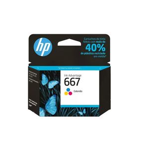 Cartucho HP 667 Colorido Original (3YM78AB) Para HP Deskjet 2376, 2776, 6476, 5076, 5276