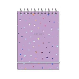 Caderno De Ideias Corações Holográficos 80f 145x205mm Fina Ideia