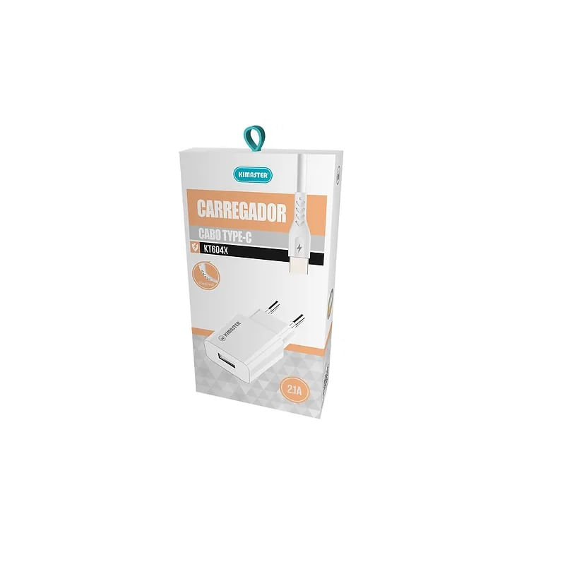 Carregador-USB-3.1A---Cabo-Type-C-Kimaster-KT604X