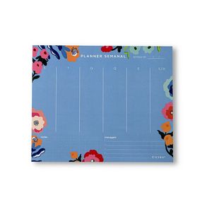 Planner Permanente Bloco Pólen Semanal 24,5X20,3cm Flores Cicero