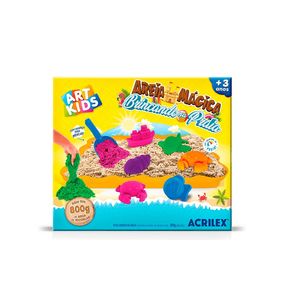 Kit De Areia Mágica Brincando Na Praia 800g Acrilex
