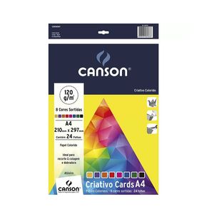 Bloco Criativo A4 120G 24F 08 Cores Canson