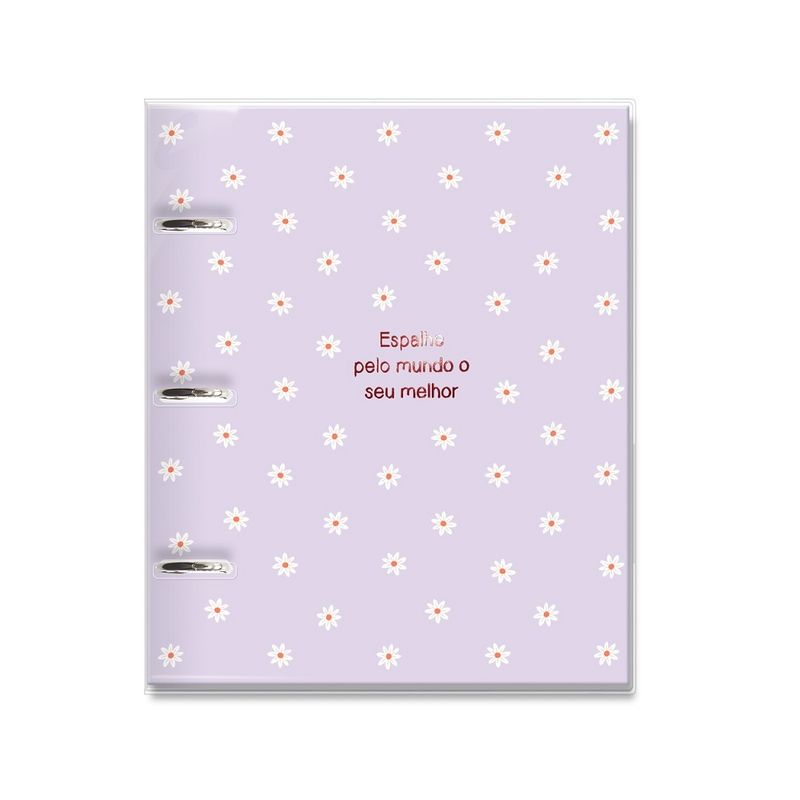 Caderno-Argolado-Margaridas-Lilas-80F-Fina-Ideia