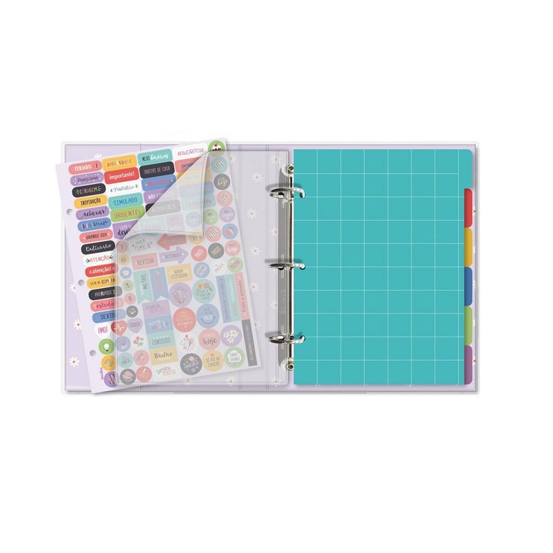 Caderno-Argolado-Margaridas-Lilas-80F-Fina-Ideia