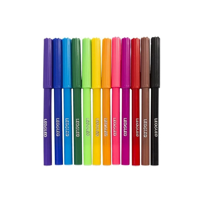 Caneta-Hidrografica-12-Cores-Leo-Leo