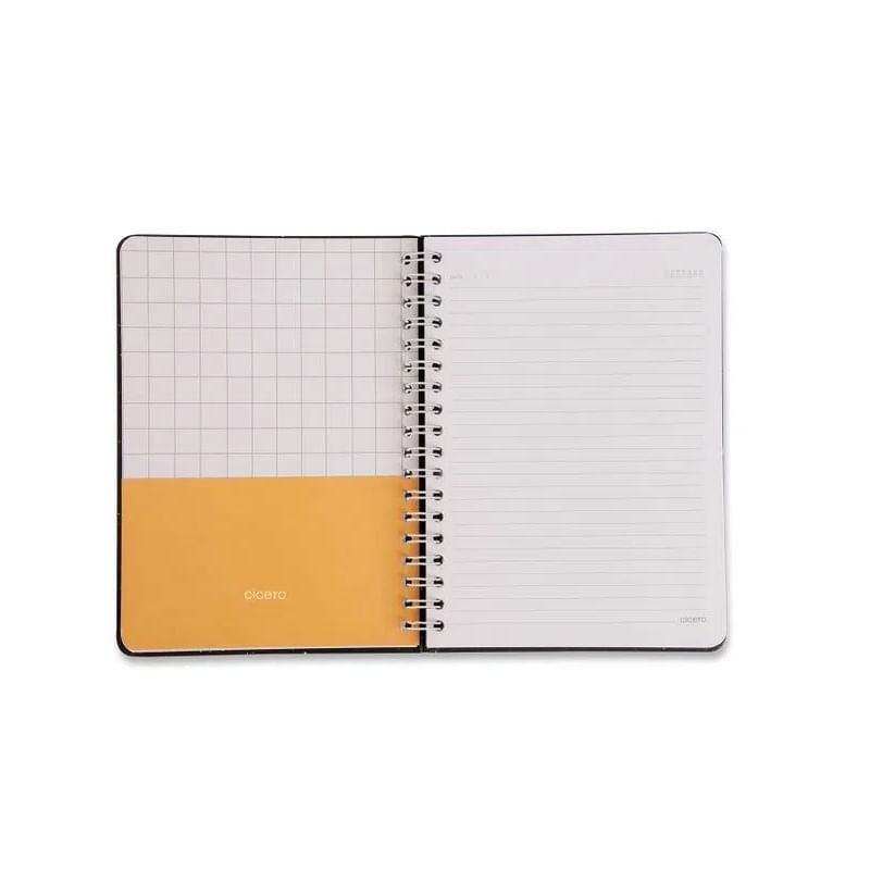 Caderno-Espiral-Polen-Pautado-17x24cm-Flores-Marinho-Cicero