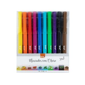 Canetinha Hidrográfica Com Cheiro C/10 Cores BRW