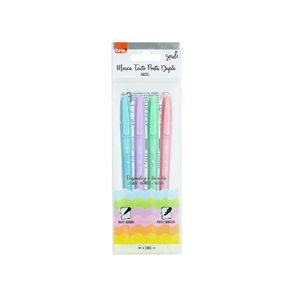 Marca Texto Cor Pastel Ponta Dupla C/ 4un BRW