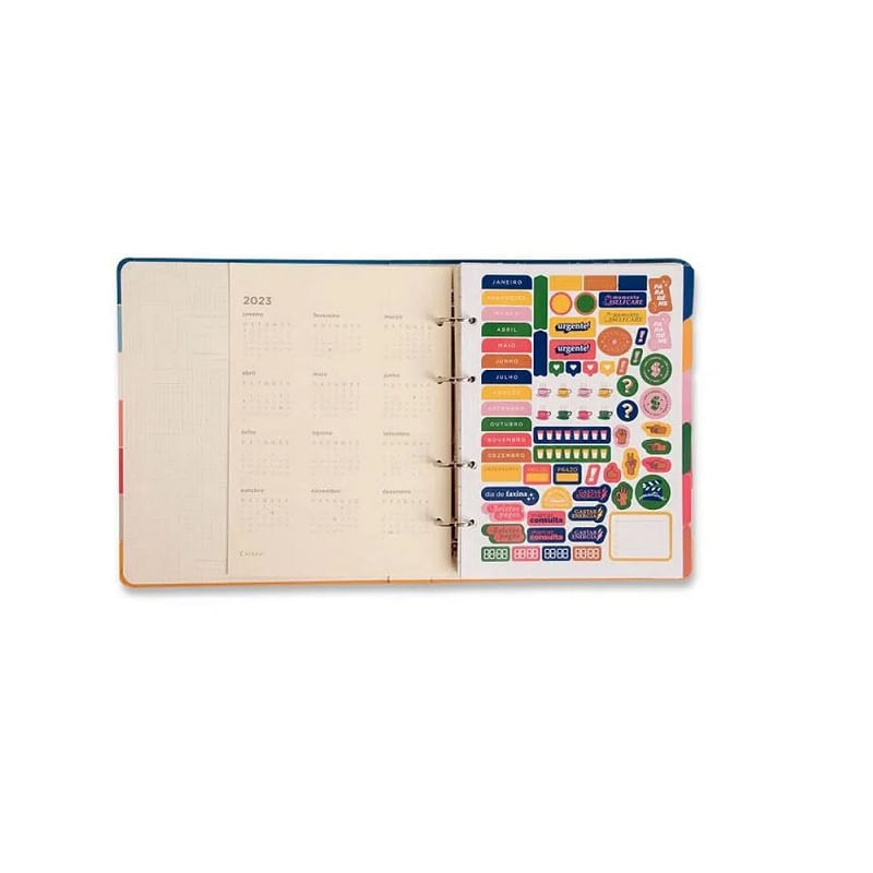 Caderno-Criativo-Argolado-Organizador-Ladrilhos-Pautado-17x24cm-Coracao-em-Molduras-Cicero