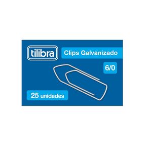 Clips 6/0 Galvanizado 25 Unidades Tilibra