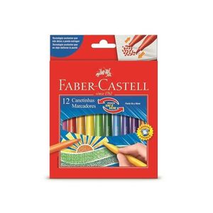 Canetinha Hidrográfica Vai E Vem 12 Cores Faber Castell