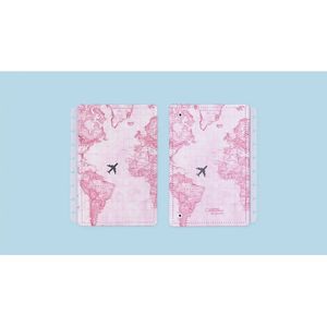 Capa E Contracapa By Gocase Mapa Mundi Rosa A5 Caderno Inteligente