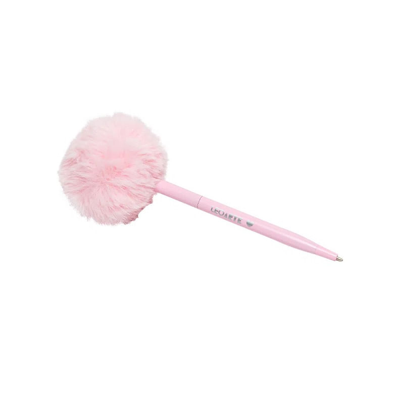 caneta-esferografica-pompom-pink-vibes-tinta-preta-leoarte