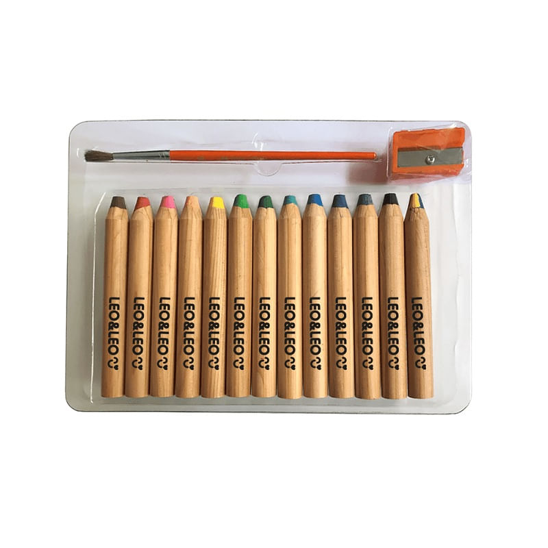 kit-lapis-de-cor-13-cores-jumbo-4-em-1-c-apontador-e-pincel-leo-leo
