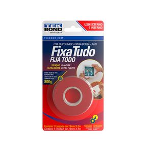 Fita Acrílica Dupla Face Externo 19mmx2m Fixa Tudo Tekbond