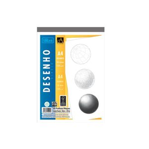 Caderno Colado Desenho A4 Branco 20F Académie Tilibra
