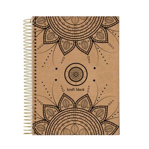 Caderno Espiral Universitário CD 80F Kraft Black Jandaia 01un