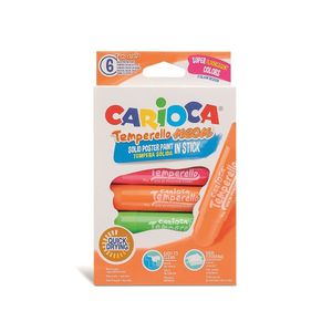 Tinta Guache Bastão 6 Cores Temperello Neon Carioca