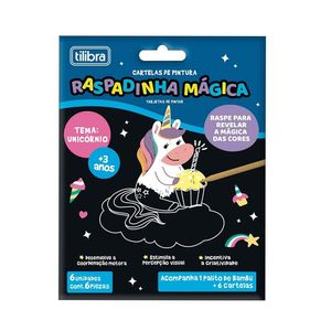 Cartelas De Pintura Raspadinha Mágica Unicórnio 6un Tilibra