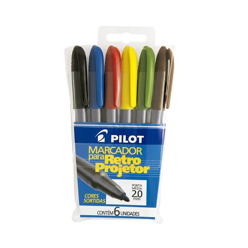 caneta-para-retroprojetor-2mm-6-cores-pilot-