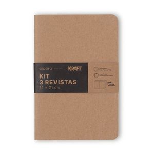 Kit Revistas Kraft Sem Pauta 14x21cm Cicero