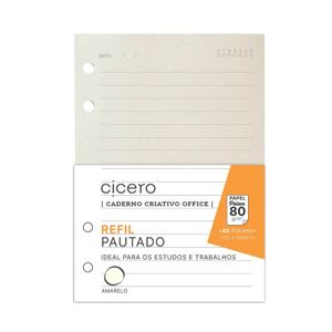 Refil Caderno Criativo Argolado 40F Pólen 80g A6 Pautado Cicero