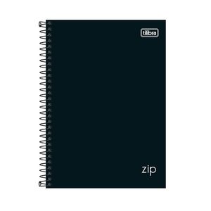 Caderno Espiral CD 1/4 Zip Preto 160F Tilibra