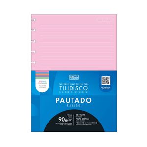 Refil Tilidisco Universitário Coloridas Pauta Branca 50F Tilibra