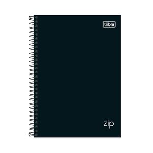 Caderno Espiral CD 1/4 Zip Preto 80F Tilibra