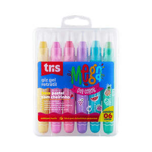 Giz Retrátil Mega Gel Color Pastel 6 Cores Tris