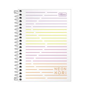 Caderneta Espiral Capa Plástica 1/8 Sem Pauta Neon Kori 80F Tilibra